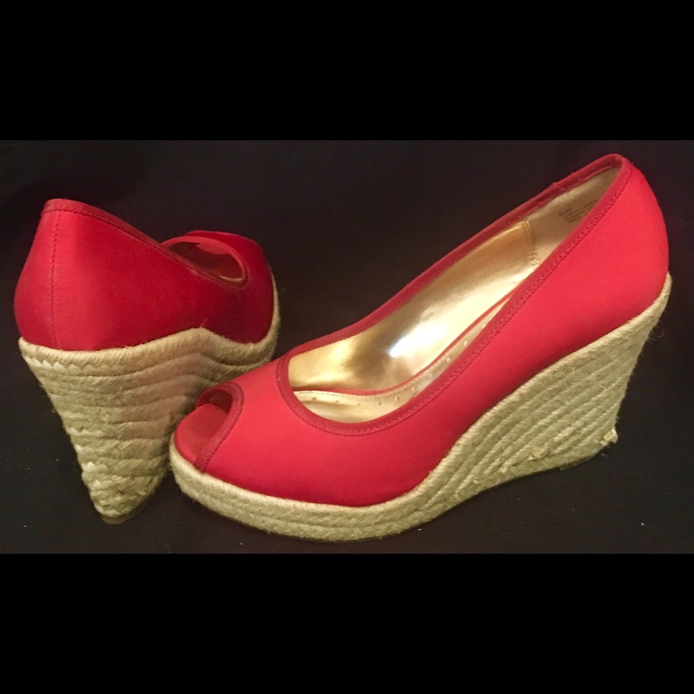 Nordstrom Boutique Red Satin Wedge